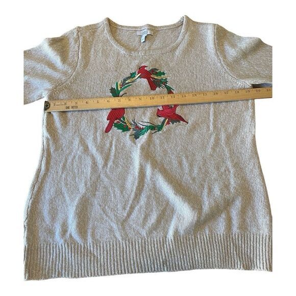 Croft & Barrow Cardinal Knit Sweater Size L Holiday - Picture 6 of 9